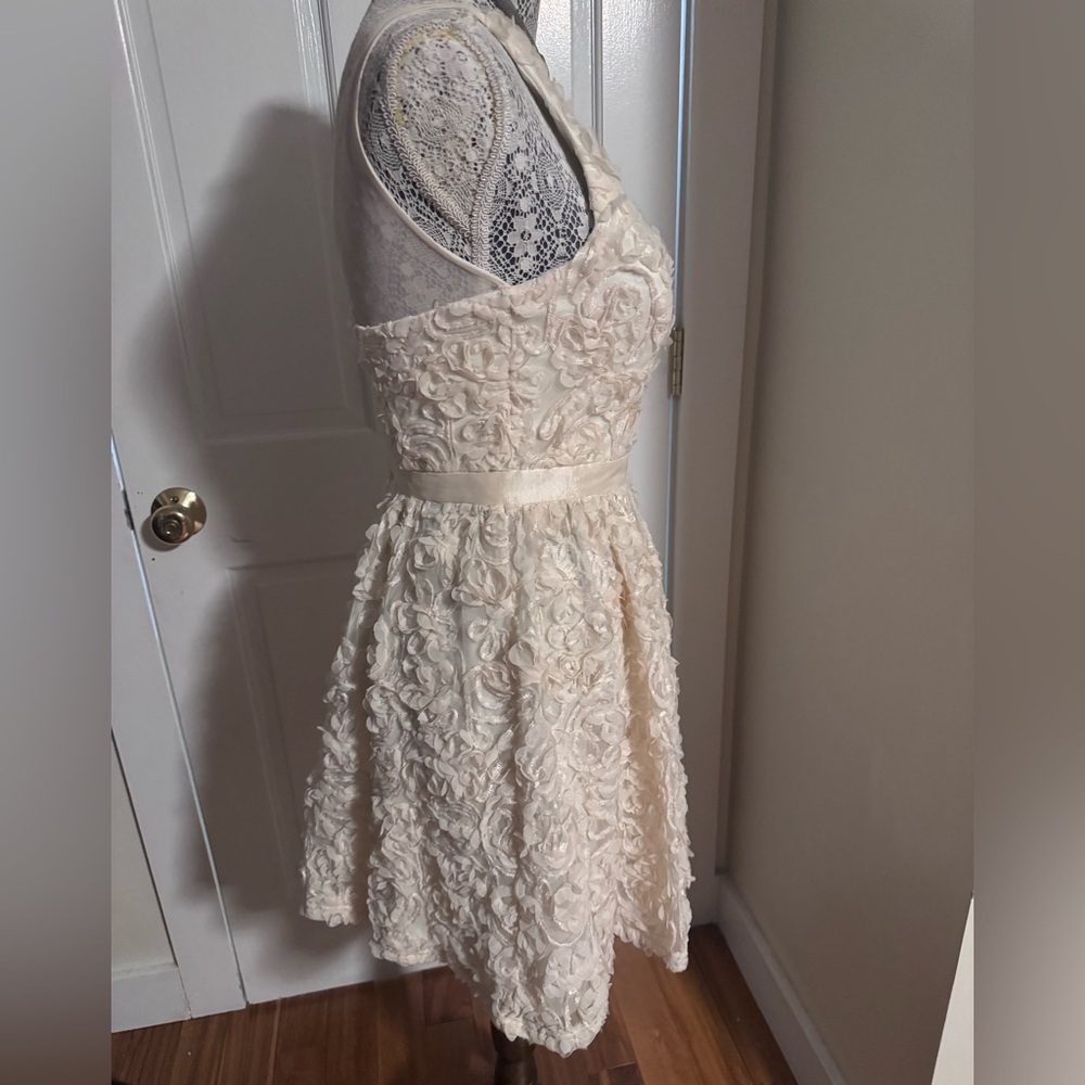 Minuet Elegant Cream Floral Dress - Picture 2 of 11